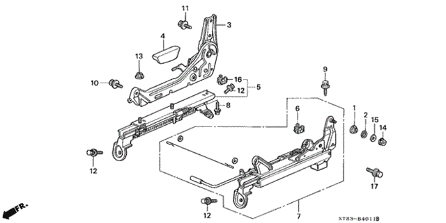 Right Front Seat Components for 1999 Acura Integra #1