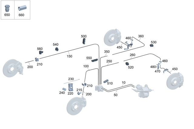 2384280000 - Brake System: Brake Line for Mercedes-Benz Image image