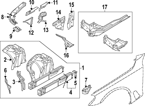 Inner Structure & Rails for 2024 BMW 740i #0