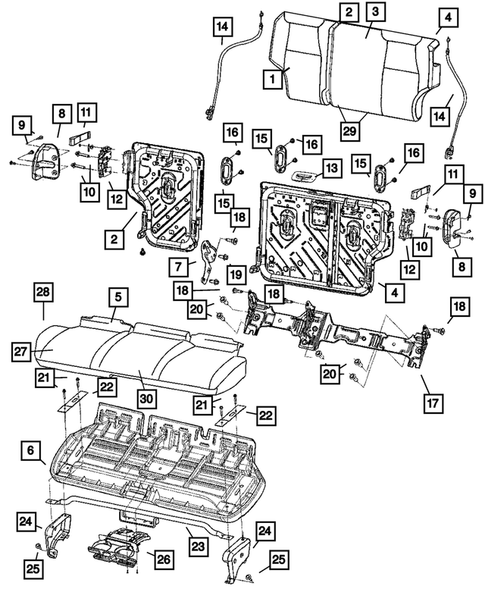 Rear Seats - Second Row for 2008 Jeep Grand Cherokee #4