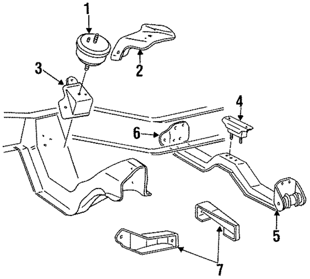 FO9Z6031A - Engine: Mount Bracket for Ford: Bronco II, Ranger Image