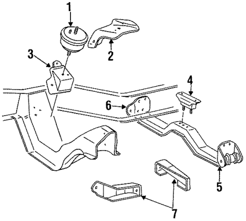 Engine & Trans Mounting for 1996 Ford Ranger #0