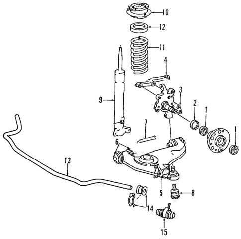 Front Suspension for 1993 Mercedes-Benz 400 E #1