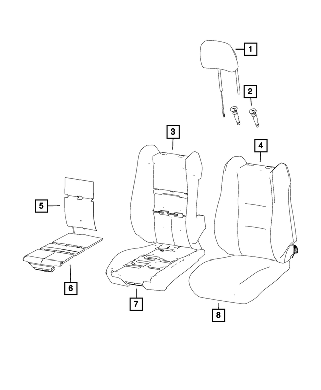 5PR32HL1AA - Interior Trim: Active Head Restraints Headrest for Mopar Image image