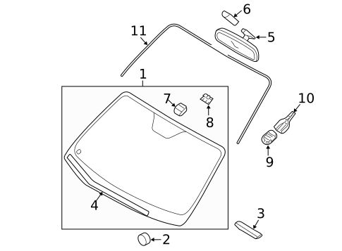 Glass - Windshield for 2010 Hyundai Veracruz #0