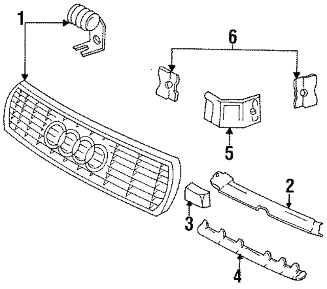 4A08536513FZ - Body: Grille for Audi Image