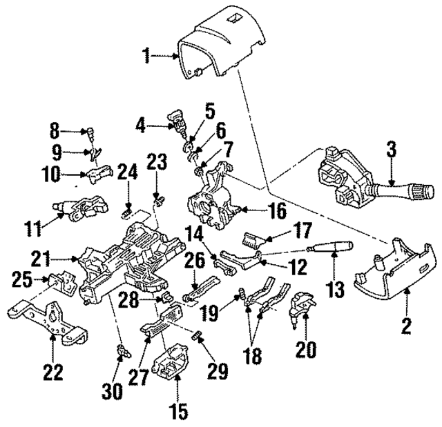 F4SZ3530B - Steering: Lower Shroud for Ford: Mustang, Probe, Thunderbird | Mercury: Cougar Image
