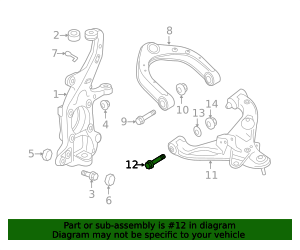 54580-1PA0A - Suspension Control Arm Bolt 2012-2024 Nissan | Nissan ...