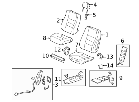 Front Seat Components for 2010 Honda Accord Crosstour #0