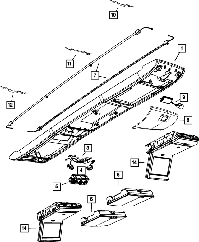 1LX411W1AA - Interior Trim: Overhead Console for Mopar Image