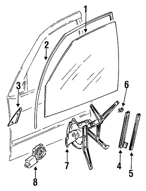 Glass - Front Door for 1998 BMW 328i #0