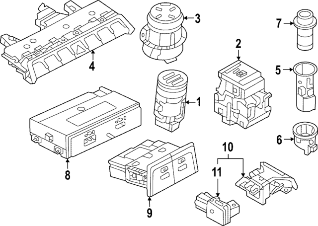 8Y0925301AR - Electrical: Hazard Switch for Audi Image