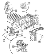 5160288AA - Body Sheet Metal Except Doors: Sealing Tape for Chrysler: 200, 300, Pacifica, Town &amp; Country, Voyager | Dodge: Avenger, Caliber, Charger, Charger Daytona, Dart, Grand Caravan | Fiat: 500 | Jeep: Cherokee, Compass, Grand Cherokee, Grand Wagoneer, Patriot, Wagoneer, Wrangler | Ram: 1500, 3500, C/V Image