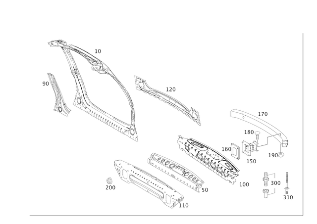 1646400871 - Rear End: Rear-End Center Section for Mercedes-Benz Image image