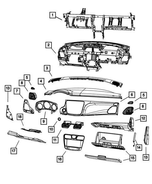 Instrument Panel for 2013 Dodge Avenger #1