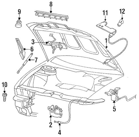 Hood & Components for 1994 Dodge Intrepid #0