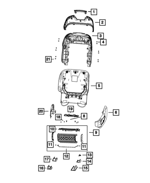 Front Seats - Adjusters, Recliners, Shields and Risers for 2025 Jeep Grand Cherokee #1