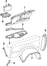 E6KZ16055A - Body: Apron Assembly for Ford: LTD | Mercury: Marquis Image
