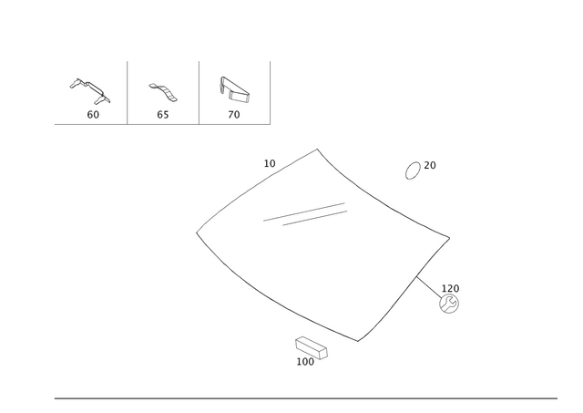 2226705200 - Windows: Windshield for Mercedes-Benz Image image