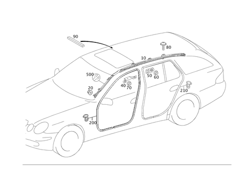 Head Protection Curtain, Door Edge Guard Sections for 1994 Mercedes-Benz E320 #0