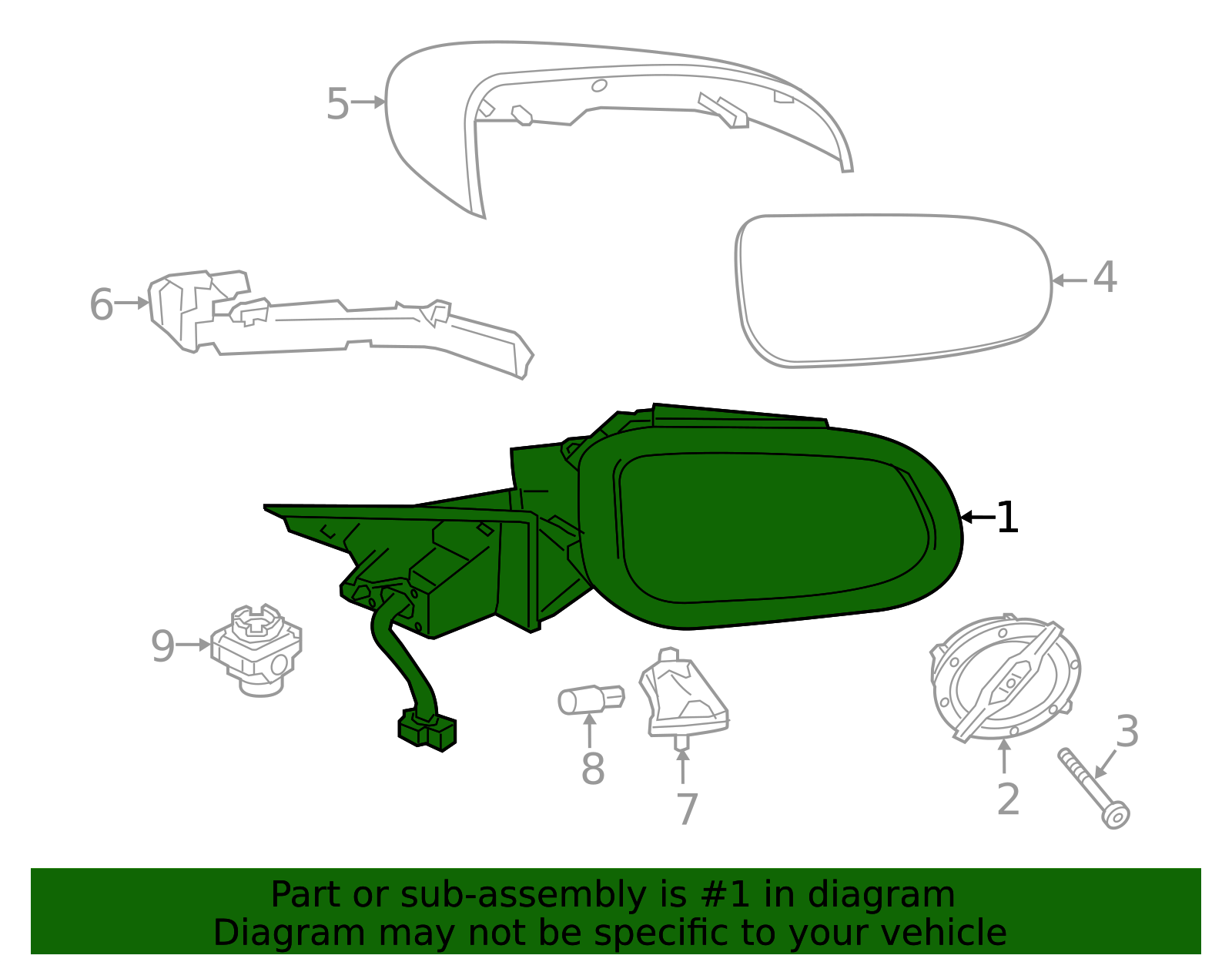 2017-2019 Jaguar XE Mirror Assembly T4N3094 | OEM Parts Online