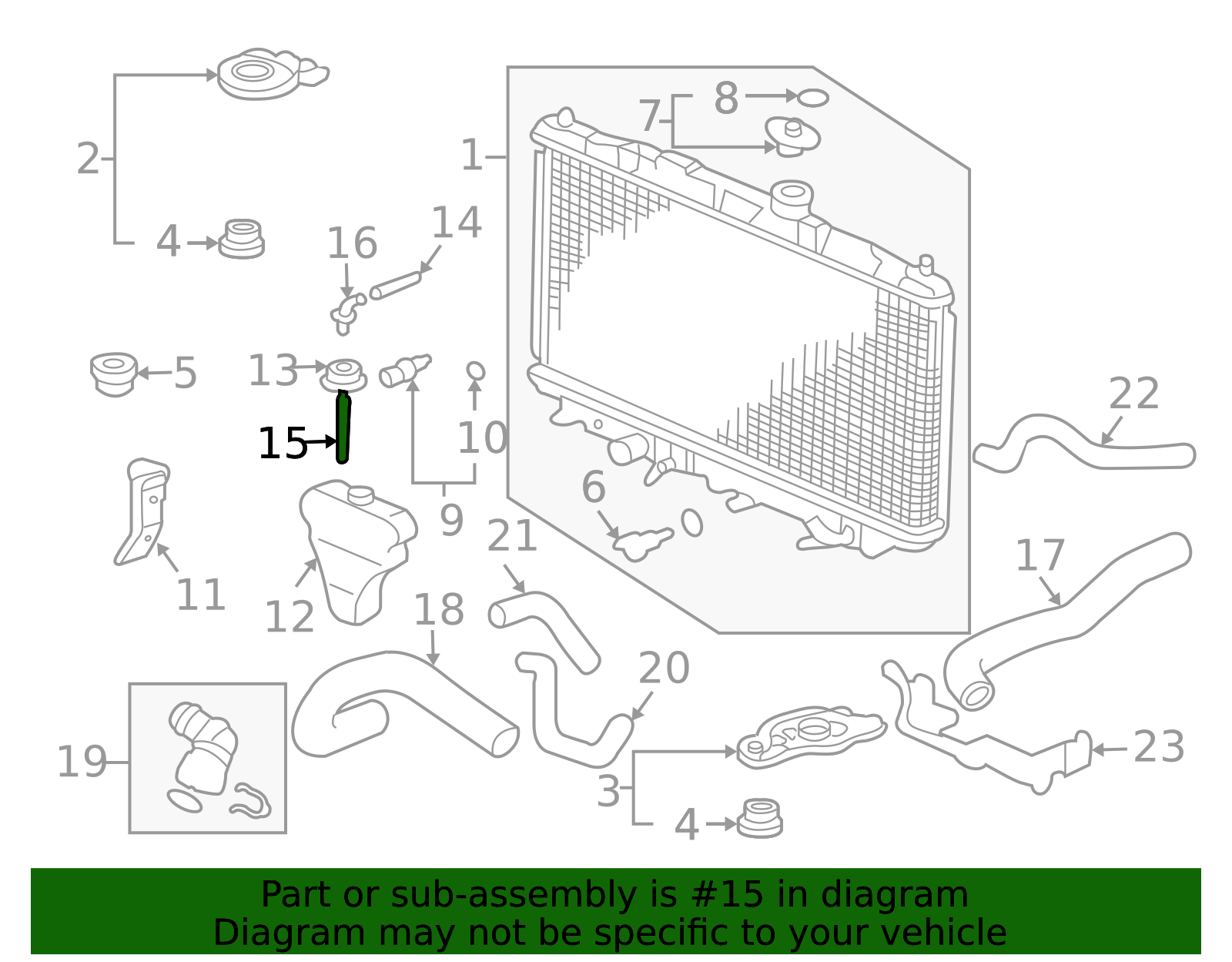 19104-RAA-A00 - Engine Coolant Reservoir Hose 2003-2007 Honda Accord ...