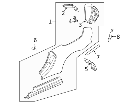 Quarter Panel & Components for 2002 Porsche 911 #1