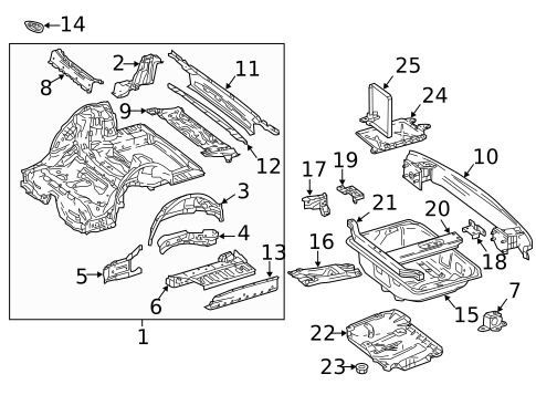Rear Floor & Rails for 2018 Mercedes-Benz E63 AMG S #0