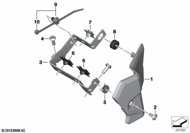 61138405408 - General Electrical System: Trim Cover for Relay -  for BMW-Motorrad Image image
