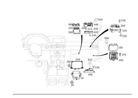 Electrical Compartment in Front Passenger Footwell for 2010 Mercedes-Benz GLK350 #0