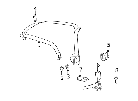Rear Seat Belts for 2006 Mercedes-Benz CLK350 #1