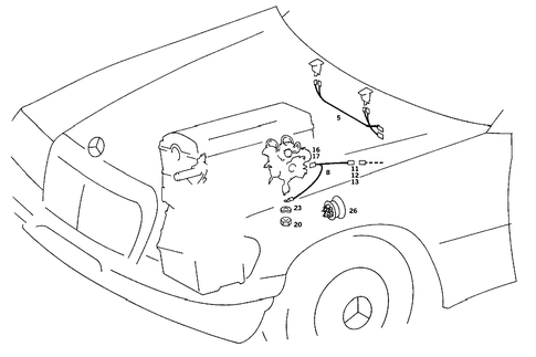 Electric Cables Used for Second Washer Nozzle, Idling Shut-Off Valve for 1988 Mercedes-Benz 190D #0