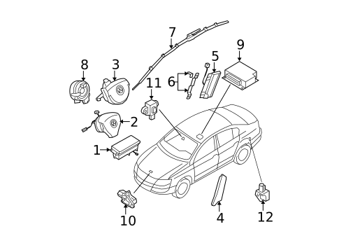 Air Bag Components for 2006 Volkswagen Passat #0
