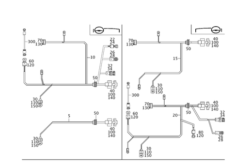 Cable Harness for Air Conditioner and Headlamp Cleaning System for 2003 Mercedes-Benz C230 #0