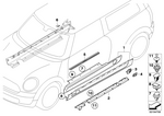 51710414449 - Retrofitting / Conversion / Accessories: Carrier Pc., Air Inlet, Door Sill, Left for Mini Image