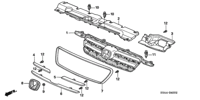 Front Grille ('05) (2) for 2005 Honda CR-V #0