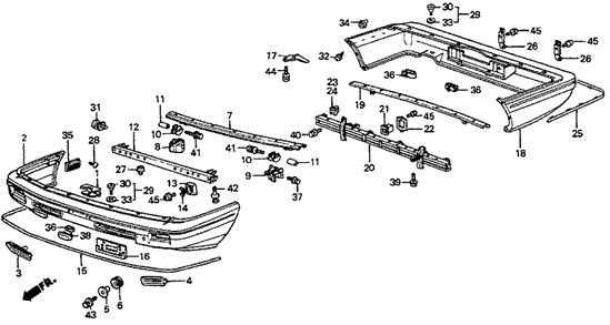 Bumper (1) for 1984 Honda Prelude #0