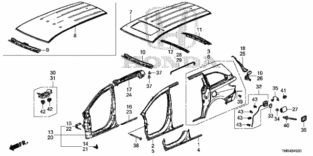 Outer Panel - Roof Panel for 2021 Honda Odyssey #0