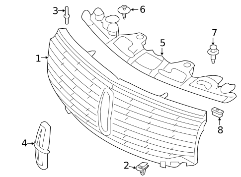 Grille & Components for 2009 Lincoln Navigator #0
