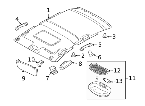 Interior Trim - Roof for 2009 Pontiac G3 #0
