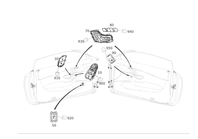 2059050711 - Electrical System: Switch Block for Mercedes-Benz Image image