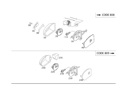 Outside Rear View Mirror, on the Right for 2002 Mercedes-Benz C320 #0