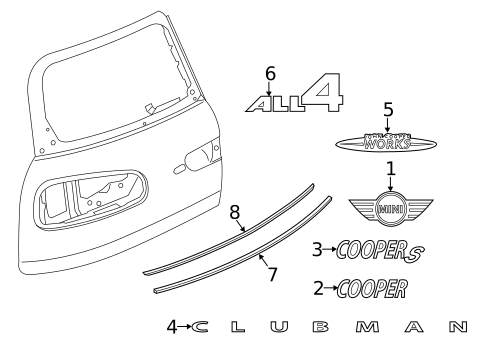 Exterior Trim - Back Door for 2020 Mini Cooper Clubman #0