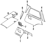 5AG36JH9 - Body: Quarter Trim for Jeep: Cherokee, Grand Wagoneer, Wagoneer Image