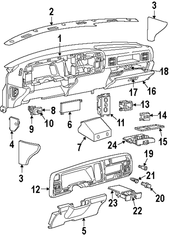 56007020 - Electrical: Headlight Switch Bezel for Mopar Image