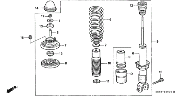 Rear Shock Absorber for 1993 Honda Civic #0