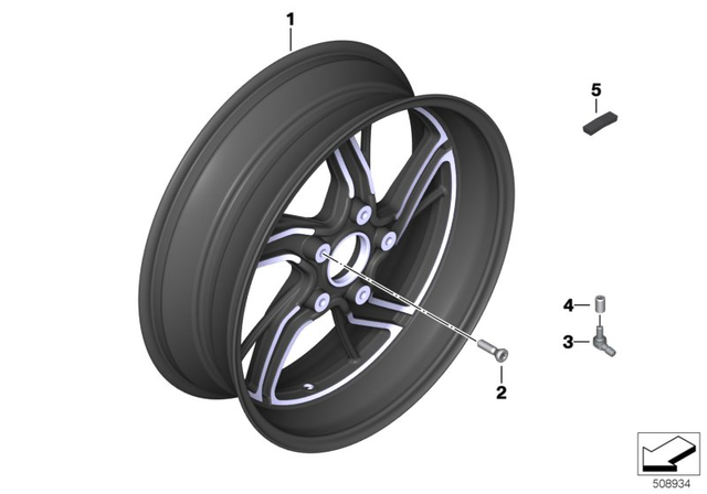 36319898656 - Wheels and Tires: Cast Rim, Black Rear for BMW-Motorrad Image