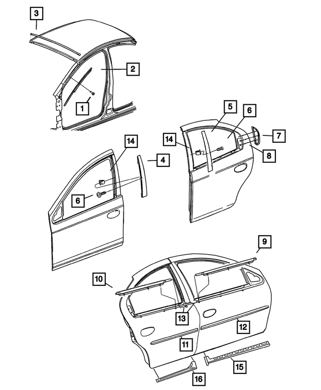 5288571AB - : Windshield Molding for Mopar Image