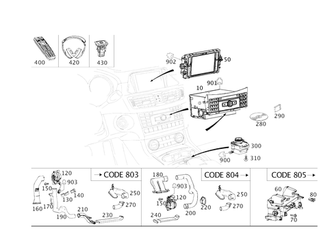 Radio, Operating and Display Unit for 2013 Mercedes-Benz CLS550 #0