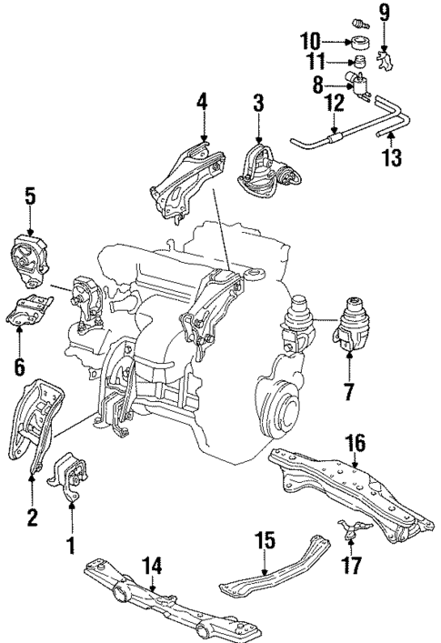 Engine & Trans Mounting for 1998 Honda Odyssey #0